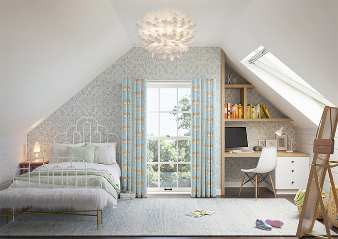 Teddy Trails, Baby Blue - Made to Measure Curtains - Image 14